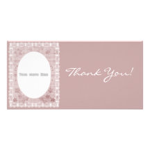 Thank You Flowers Lace Photo Card Template