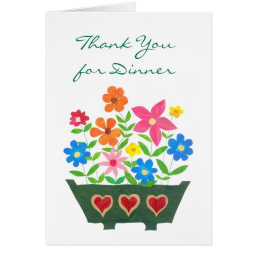 Thank You for Dinner Card - Flower Power