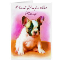 Thank You for Pet Sitting French Bulldog card