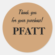 Thank you for your purchase!, PFATT Round Sticker