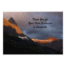 Thank You for Your Sympathy, Glacier Sunrise Invites