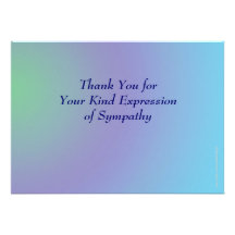Thank You for Your Sympathy, Pastel Blue Purple Personalized Announcements