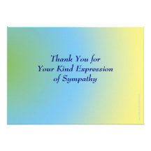 Thank You for Your Sympathy, Pastel Blue Yellow Custom Invitation