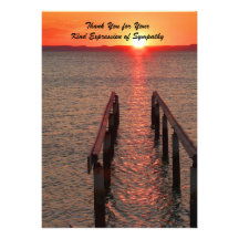 Thank You for Your Sympathy, Sunset, Ocean Personalized Announcements