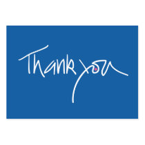 Thank you gift card in rich blue & pink polka dot business card templates