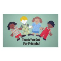 Thank You God For Friends Rectangle Stickers