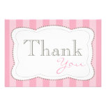 Thank You Happy Stripes Notecards (Pink) Invitation