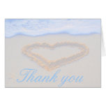Thank You  Heart drawn in Sand Greeting Cards