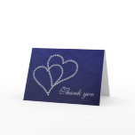 Thank you Hearts - Romance - Dark Blue Damask