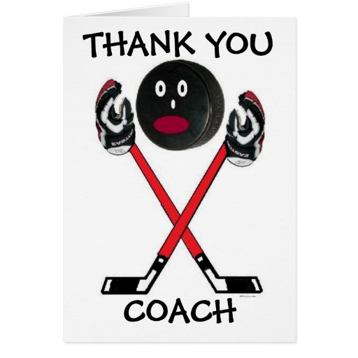 Thank You Hockey Coach Card Zazzle