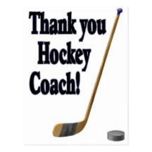 thank you hockey coach postcards