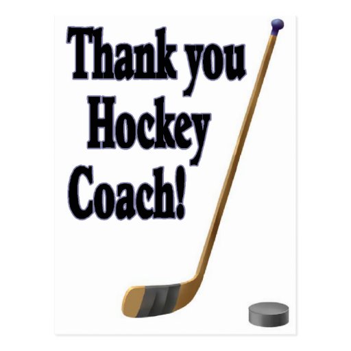 thank you hockey coach postcards