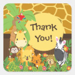 Thank You Jungle Safari Baby Animals Sticker