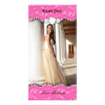 Thank You Leopard Lace Jewel Sweet 16 Pink b Photo Greeting Card