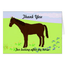 Thank you -looking after Horse Greeting Cards