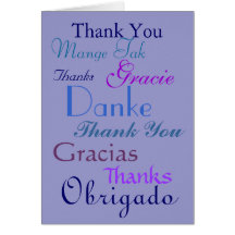Thank you ~ many languages card