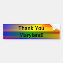 "Thank You Maryland" Bumper Sticker