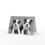 Thank You Mom Boston terrier puppies greeting card