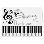 Thank you Music Note Care Greeting Cards
