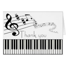 Thank you Music Note Care Greeting Cards