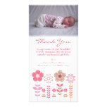 Thank You Note Baby Girl Photo Card Template
