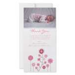 Thank You Note Baby Girl Photo Card Template