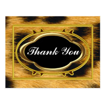 Thank you Note  Postcard Leopard
