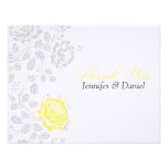Thank You Notes Yellow and Grey Damask invitations