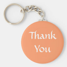 Thank You. Orange and White. Keychain