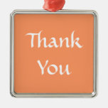Thank You. Orange and White. Ornament