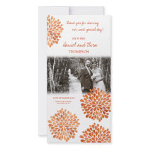 Thank You Orange Autumn Fall Blooms Wedding Photo