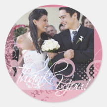 Thank You Photo Sticker (Grungy Floral)