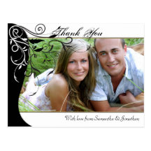 Thank You Photo Wedding Postcard Black and White