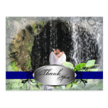 Thank You Photo Wedding Postcard Navy Blue Plaque