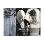 Thank You Photo Wedding Postcard Rustic Barn Board