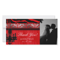 Thank You Photocard Chandelier Silver Red Personalized Photo Card
