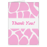 Thank You. Pink and White Giraffe Pattern. Greeting Cards