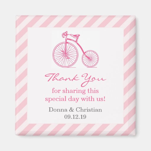 Thank You Pink Baby Shower Favour Magnet