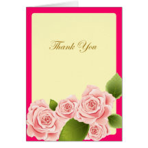 Thank You Pink Rose Cards