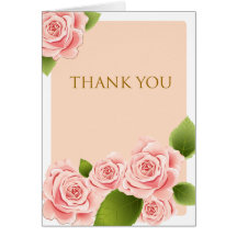 Thank You Pink Rose Greeting Card