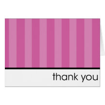Thank You - Pink Stripes Greeting Card