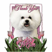 Thank You - Pink Tulips - Bichon Frise
