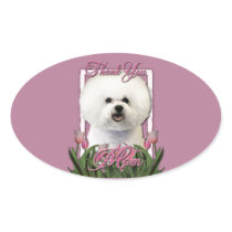 Thank You - Pink Tulips - Bichon Frise