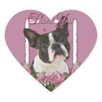 Thank You - Pink Tulips - Boston Terrier