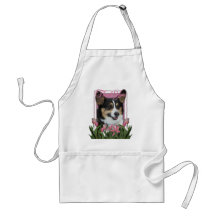 Thank You - Pink Tulips - Corgi Apron