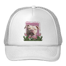 Thank You - Pink Tulips - Pitbull - Jersey Girl Trucker Hat