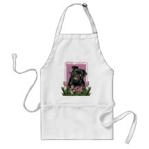Thank You - Pink Tulips - Pug - Ruffy Apron