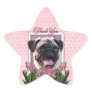 Thank You - Pink Tulips - Pug Sticker