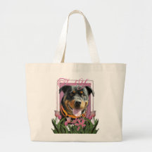 Thank You - Pink Tulips - Rottweiler - SambaParTi Canvas Bags