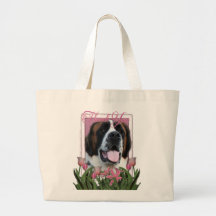 Thank You - Pink Tulips - Saint Bernard - Mae Bag